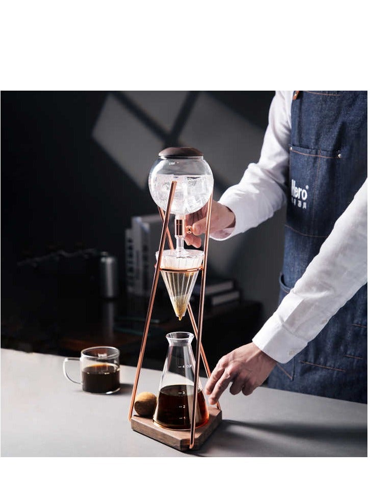 زيروهيرو صانع قهوة بالتنقيط البارد من زيرو هيرو - ماكينة صنع القهوة المثلجة الكلاسيكية - قهوة مثلجة - برج القهوة الباردة 500 مل - ماكينة قهوة بالتنقيط البارد - زجاج البوروسيليكات / الفولاذ المقاوم للصدأ / الخشب. الأفضل للمقاهي والمكاتب أو الباريستا. - Image 3