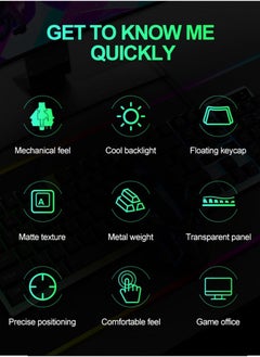T-WOLF Gaming Keyboard Mouse Combo Rainbow LED Backlit Ambient Light Illuminated Character Wired USB Keyboard Mice Compatible with Windows XP/7/10 MacBook PS4 PS5 Xbox one Value Combo Set  - Image 3