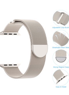 ANYOGRO Compatible with Apple Watch Band 42mm 44mm 45mm 46mm 49mm for Women and Men, Stainless Steel Magnetic Metal Wristband Strap Compatible with iWatch Series 10 9 8 7 6 5 4 3 2 1 SE 2/1 Star Light  - Image 2