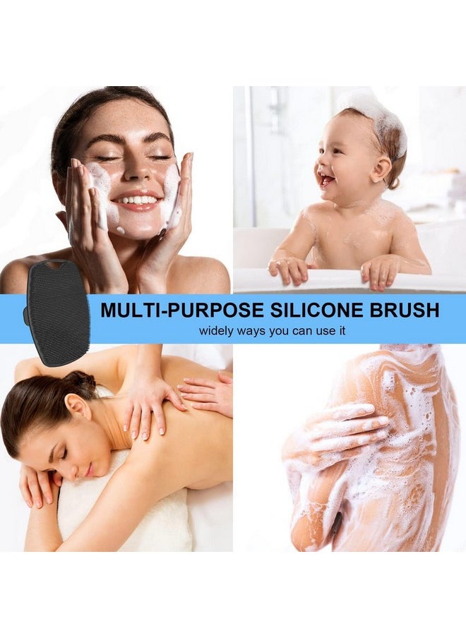 VITALOGY Body Scrubber For Bathing Dead Skin Remover Premium Super Soft Silicone Body Shower Scrub Reusable Body Cleansing Brush For Men Women And Children 1 Pc (Black)  - Image 3
