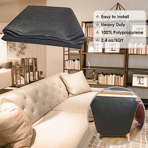 Merrian Living غطاء قماش للتنجيد 3 ياردات × 63 بوصة، قماش كامبريك أسود غير منسوج بديل لأسفل الأثاث مثل الأرائك، الكراسي، المقاعد، أو المراتب - Image 2