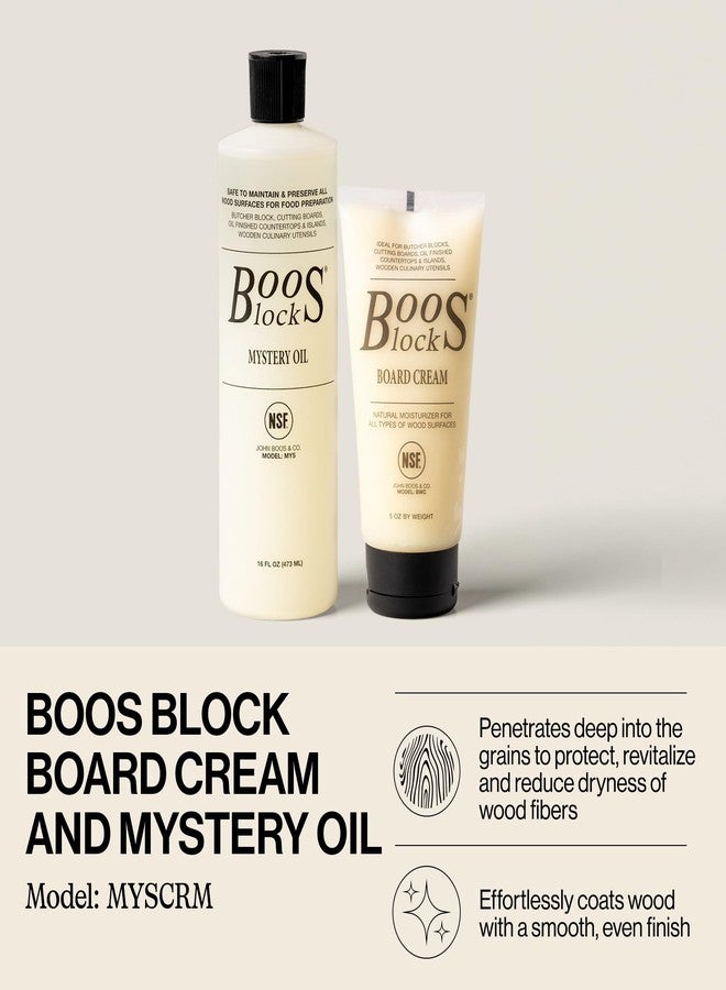 John Boos 2-Piece Care Set, 16 oz Mystery Oil & 5 oz Board Cream - All-Natural Maintenance Formula for Butcher Blocks, Cutting Boards, Wooden Countertops & Wood Utensils - Image 2