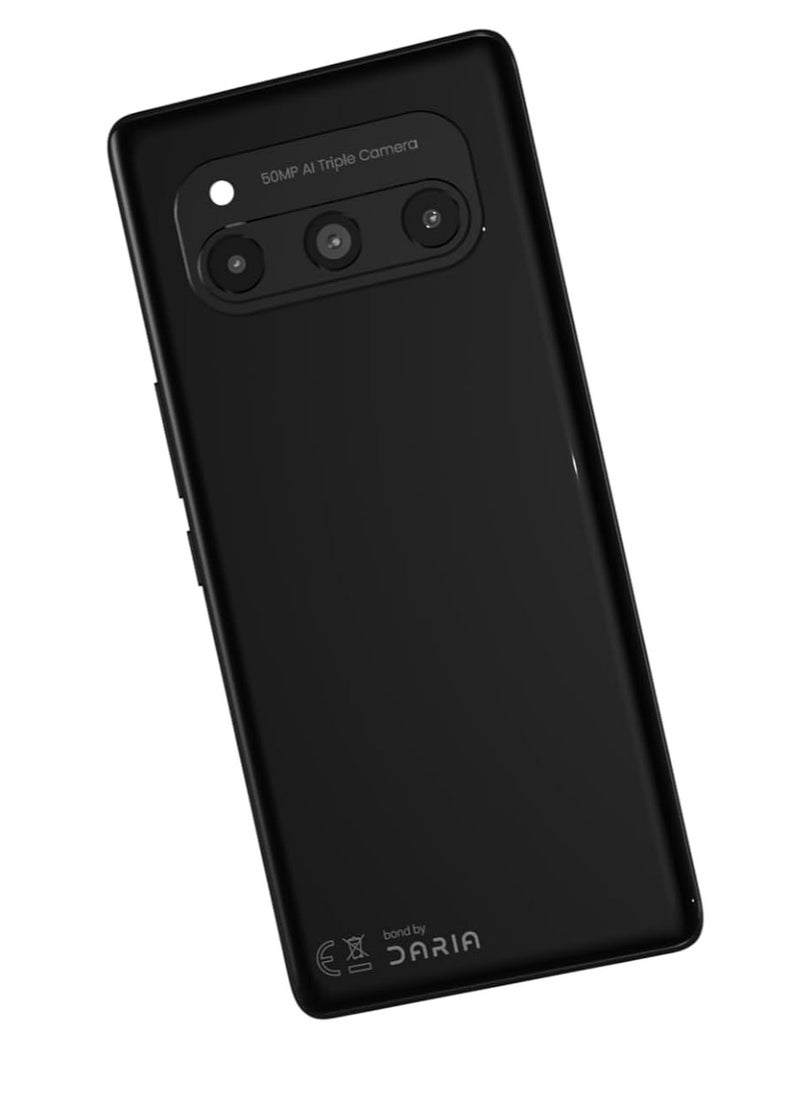 Daria BOND 5G Android 14 Smartphone, 8GB RAM, 256GB Storage, 50MP AI Triple Camera, 120Hz Curved AMOLED, Octa-Core 2.6 GHz, Web3 Monetization, Free Daria Entertainer subscription, Built-In Wallet, Piano Black Color, 66 Watts Super-Fast Charge