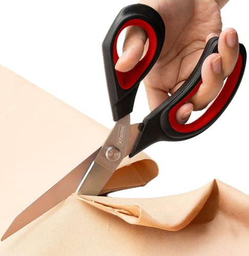 XFasten Heavy-Duty Professional Tailor Scissors, 9.5-Inch Heavy Duty Ultra-sharp Dressmaker’s Scissors Shears for Fabric Cutting | Sewing scissors for Fabric - Image 1