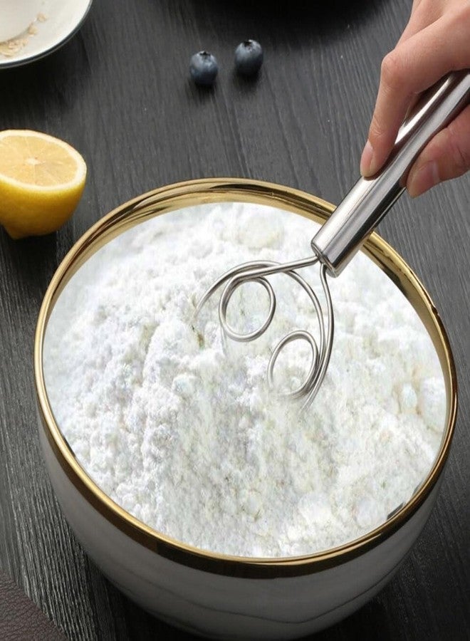 DORLANK Dough Whisk, Rustproof Bread Whisk, Food Grade 304 Stainless Steel Hand Mixer, Dutch Dough Whisk for Cooking, Blending, Whisking, Stirring, Pizza, Pastry, Cake Batter - Image 3