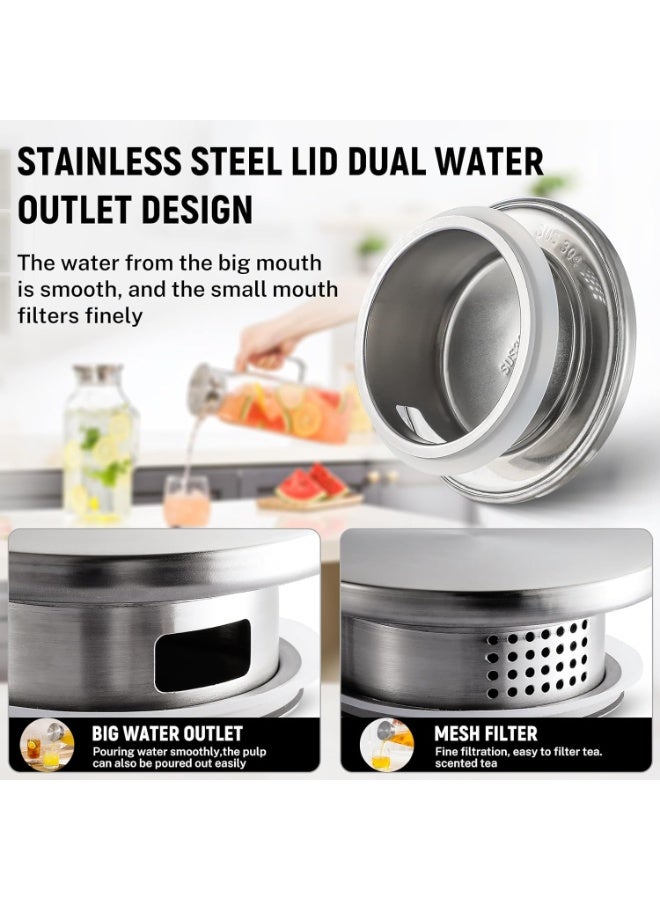 Bukela 2 Pack 2 Liters/68 oz Square Glass Pitcher with Lid and Handle for Fridge, Iced Tea and Coffee Carafe Beverage Serveware, Heat Resistant Borosilicate Water Jug for Hot/Cold Drinks and Milk - Image 3