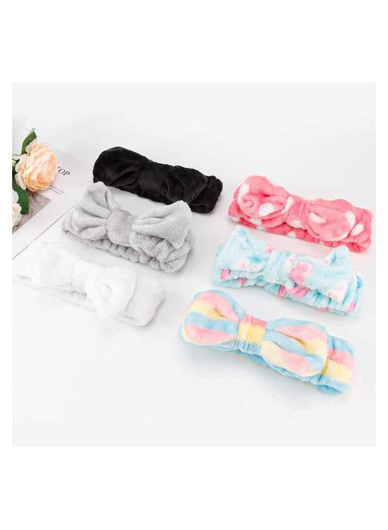 ORiTi 6 Pcs Spa Headband, Bow Hair Band, Hair Band for Washing Face, Makeup Headband, Headband for Washing Face, Skincare Headbands - Image 4