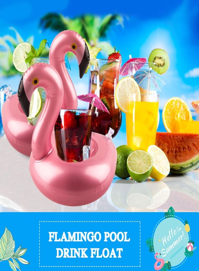 Sonarun 48 Pack Inflatable Flamingo Drink Holder Cute Blow Up Flamingo Cup Holder Coaster Reusable Flamingo Drink Float Inflate for Summer Water Toy Beach Pool Party Favor - Image 4