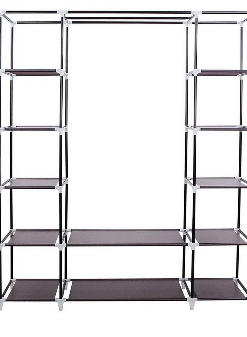 أصلي ب د خزانة ملابس محمولة (دولاب ملابس) لتنظيم وتخزين الملابس مع خزانة ملابس من القماش غير المنسوج، قوية ومتينة للغاية وسريعة وسهلة التجميع من اسول بي دي (بني) - Image 3