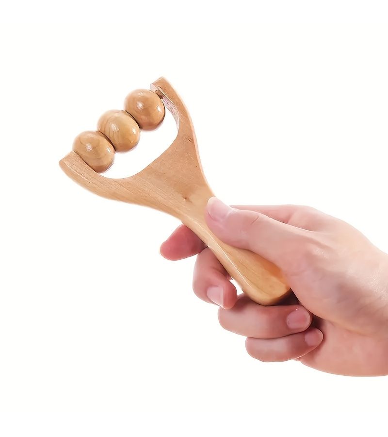 قطعتان من أدوات التدليك اليدوي للجسم كامل مصنوعة من الخشب الطبيعي للظهر والكتف والرقبة - Image 4