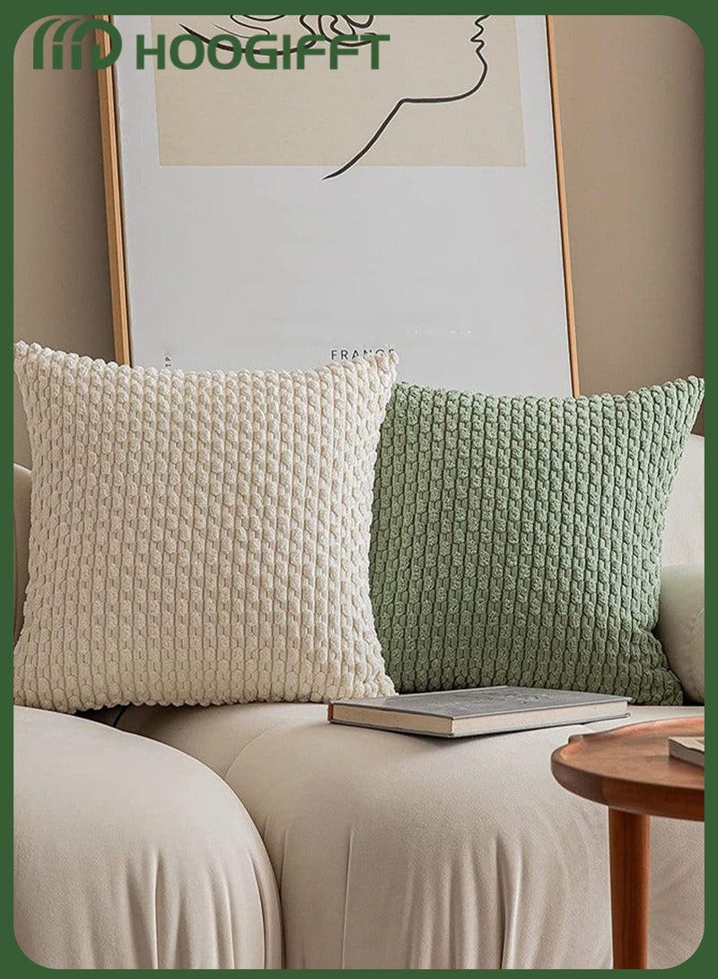 هوغيفت طقم أغطية وسائد 4 قطع مقاس 45×45 سم مخمل هولندي مع سحاب مخفي – أغطية مخدات مربعة ديكور للكنب وغرفة المعيشة والمجلس وغرفة النوم - Image 3