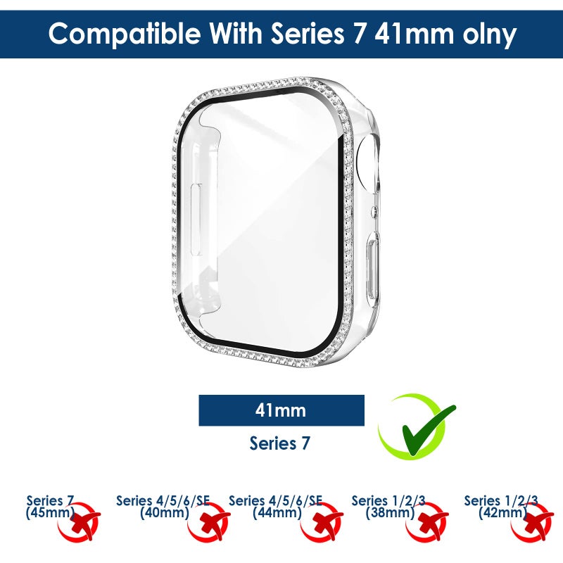 Simpeak 5 Pack Bling Screen Protector Case Compatible with Apple Watch 38mm 42mm 40mm 44mm 41mm 45mm 46mm, Protector Case Replacement for iWatch Series 10 9 8 7 6 5 4 3 2 1 Ultra 1 2 (41mm) - Image 2
