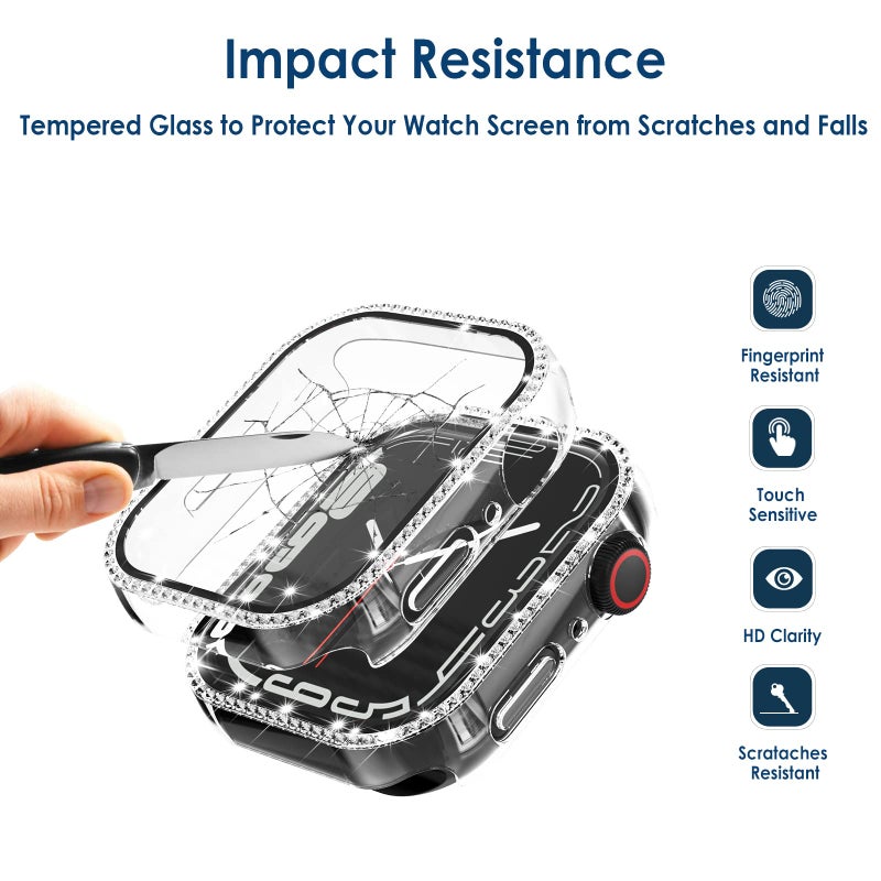 Simpeak 5 Pack Bling Screen Protector Case Compatible with Apple Watch 38mm 42mm 40mm 44mm 41mm 45mm 46mm, Protector Case Replacement for iWatch Series 10 9 8 7 6 5 4 3 2 1 Ultra 1 2 (41mm) - Image 3