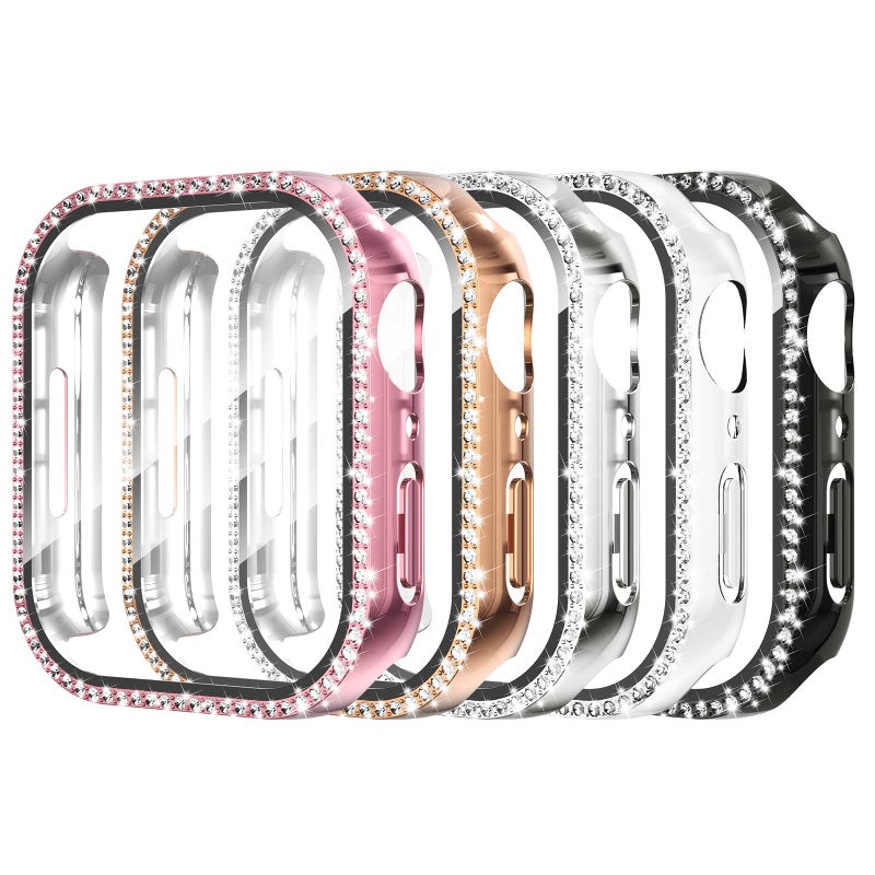 Simpeak 5 Pack Bling Screen Protector Case Compatible with Apple Watch 38mm 42mm 40mm 44mm 41mm 45mm 46mm, Protector Case Replacement for iWatch Series 10 9 8 7 6 5 4 3 2 1 Ultra 1 2 (41mm) - Image 1