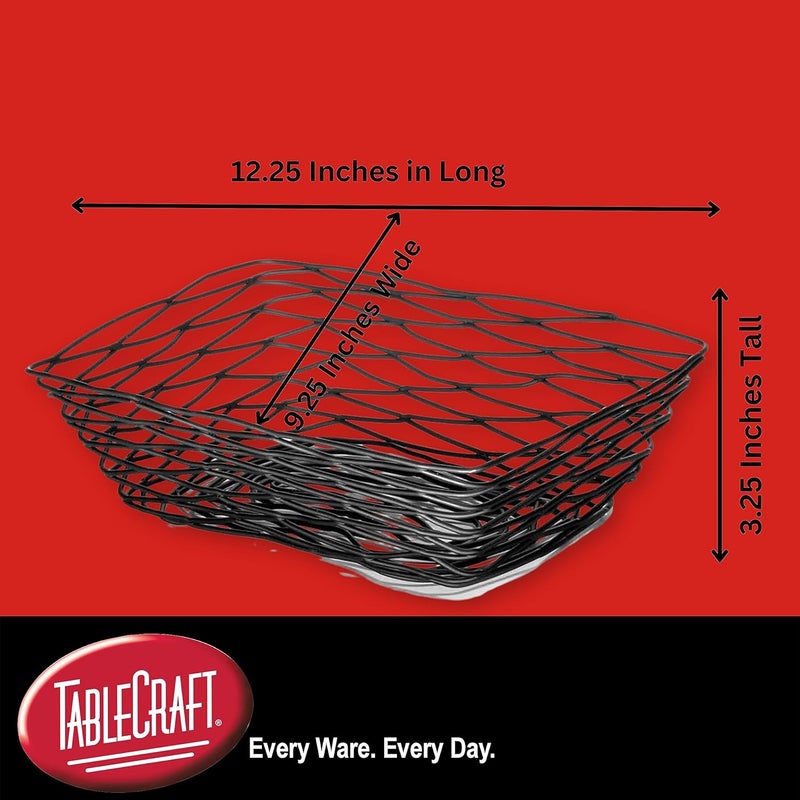Tablecraft BK17212, Rectangular Basket, 12.25" x 9.25" x 3.25", Black Metal, Artisan Collection, Powder Coated for Durability, Versatile Design for Bread, Bagels, Pastries, and Decorative Use - Image 2