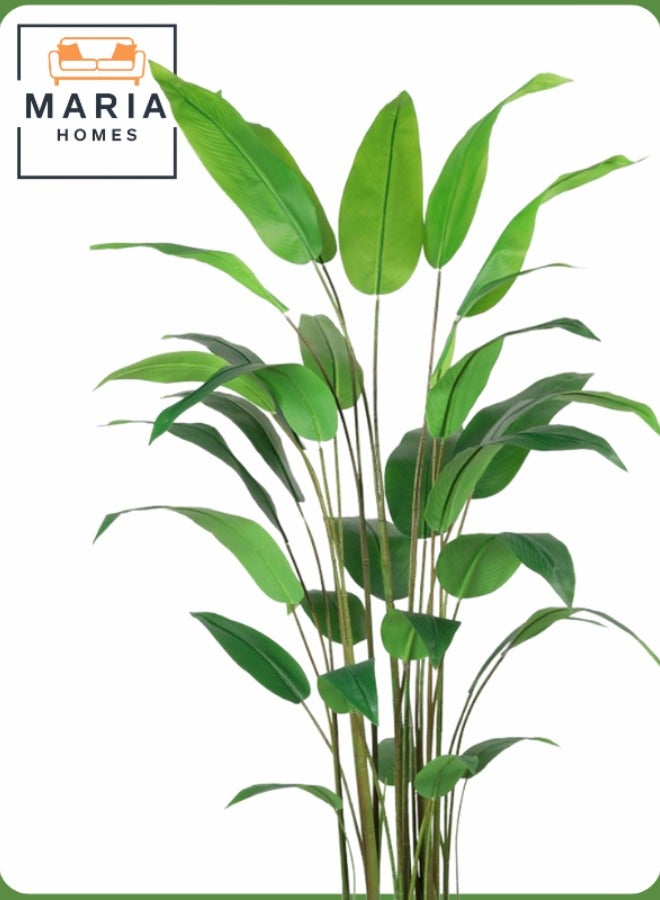 Maria Artificial Bird of Paradise Tree 200 cm – Decorative Indoor Plant with Gray Pot  - Image 2