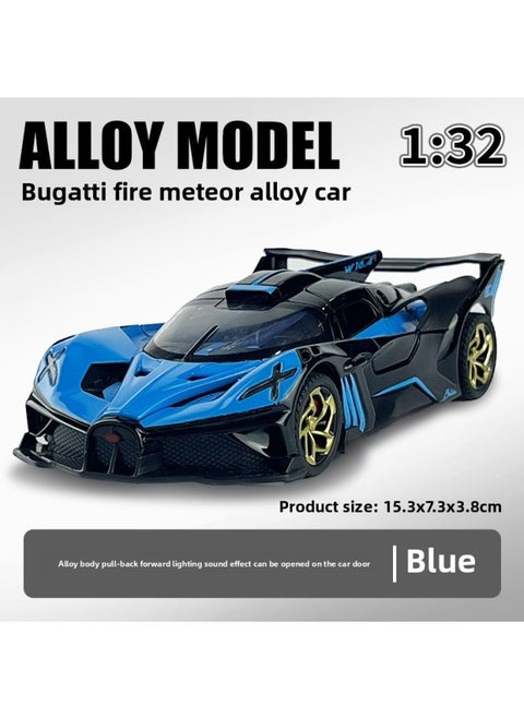 Large Fu Raptor Special Alloy Car Model Off-road Vehicle Pickup Truck Boy Child Simulation Car Toy Truck-Color:1:32 Bugatti Fire Meteor Blue