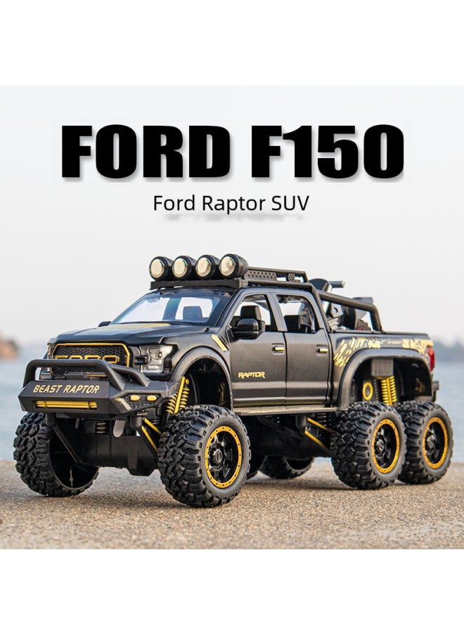 null - Large Fu Raptor Special Alloy Car Model Off-road Vehicle Pickup Truck Boy Child Simulation Car Toy Truck-Color:1:32 Bugatti Fire Meteor Blue - Image 1