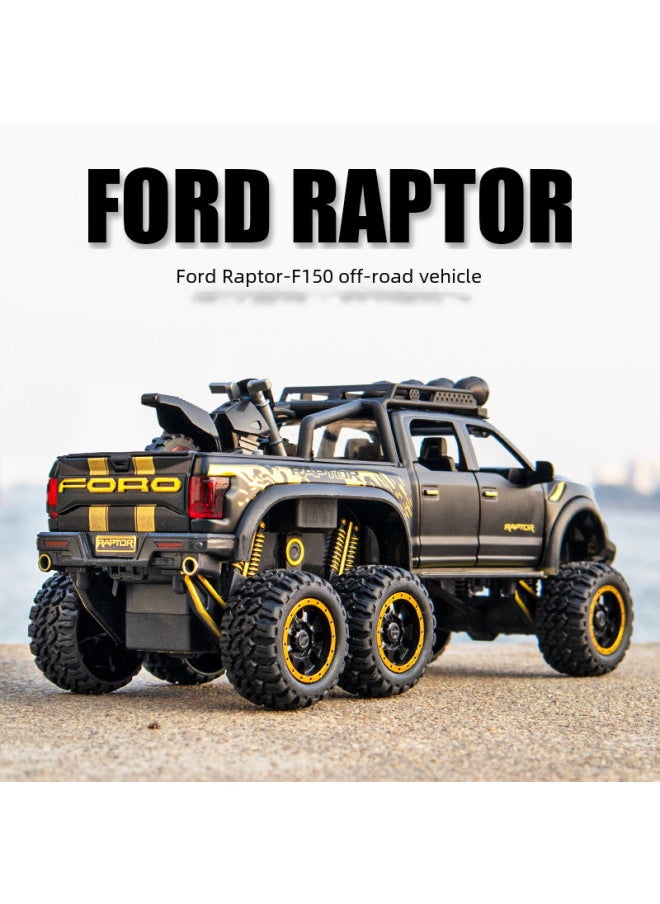 null - Large Fu Raptor Special Alloy Car Model Off-road Vehicle Pickup Truck Boy Child Simulation Car Toy Truck-Color:1:32 Bugatti Fire Meteor Blue - Image 1