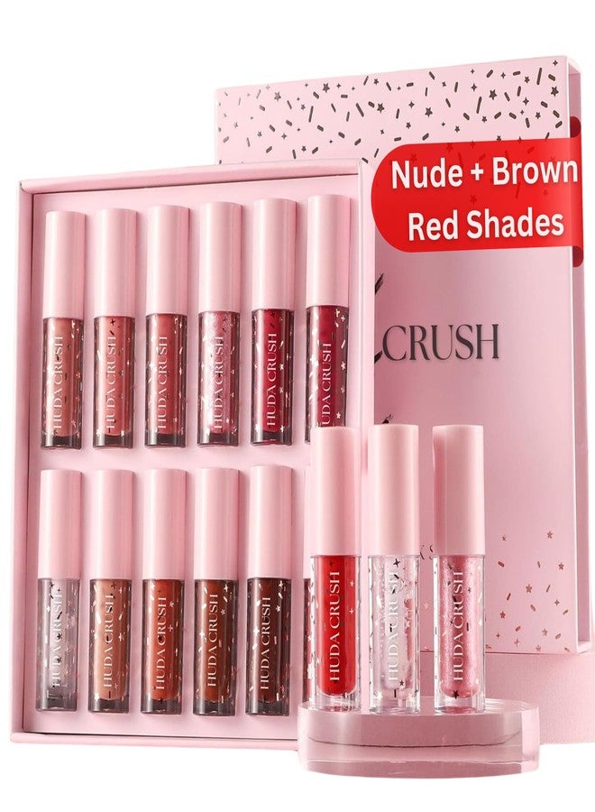 HUDACRUSH Liquid Lipstick Combo Set of 12 Mini Lipsticks, Cute Rakhi Gift Hamper for Sister & Girls with Glitter Lipsticks Waterproof and Long Lasting Shade - Image 1