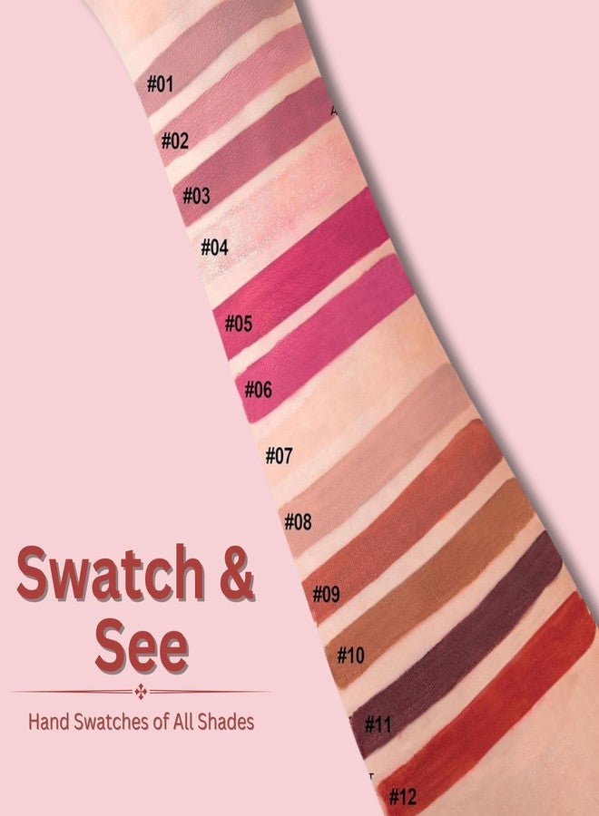 HUDACRUSH Liquid Lipstick Combo Set of 12 Mini Lipsticks, Cute Rakhi Gift Hamper for Sister & Girls with Glitter Lipsticks Waterproof and Long Lasting Shade - Image 4