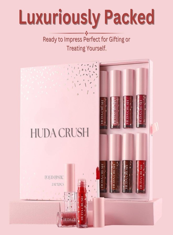 HUDACRUSH Liquid Lipstick Combo Set of 12 Mini Lipsticks, Cute Rakhi Gift Hamper for Sister & Girls with Glitter Lipsticks Waterproof and Long Lasting Shade - Image 2