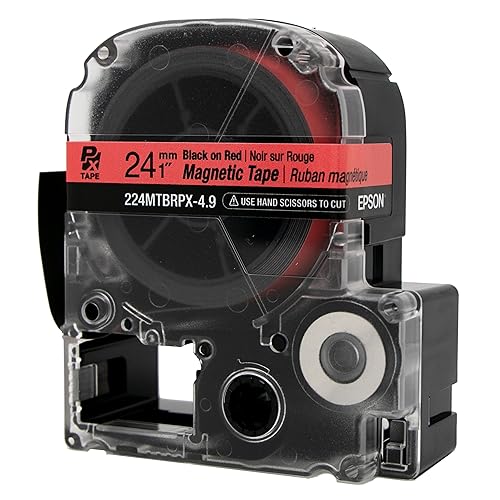 LABELWORKS Epson LABELWORKS 224MTBRPX-4.9 Genuine Magnetic Tape Cartridge - Black on Red Magnet Label Maker Tape - 1" (24MM) Wide, 4.9 ft, Red - Image 4