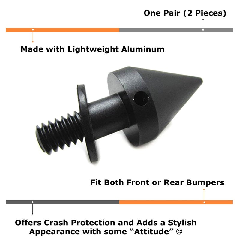 iJDMTOY iJDMTOY Matte Finish Black Finish Front or Rear Bumper Protector Spikes Guards Compatible with 2007-2015 W451 Smart Fortwo  - Image 2