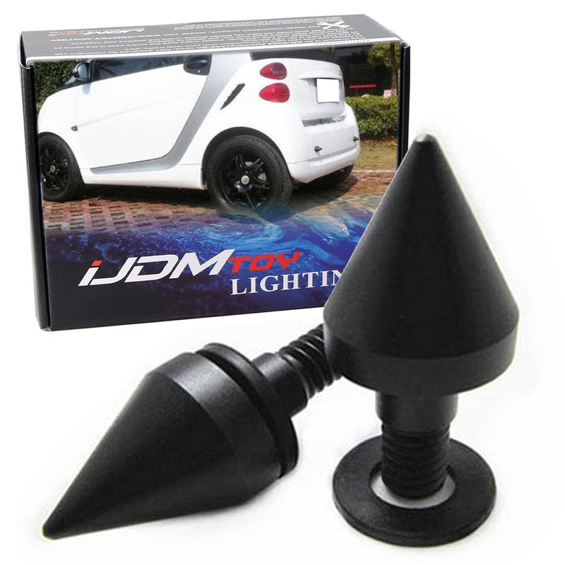 iJDMTOY iJDMTOY Matte Finish Black Finish Front or Rear Bumper Protector Spikes Guards Compatible with 2007-2015 W451 Smart Fortwo  - Image 1