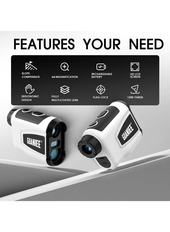 GUANIEE Golf Range Finder 600 Yards Laser Range Finder White - Image 2