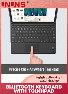 UNUNS Bluetooth Keyboard With Touchpad,Rechargeable Portable Wireless Keyboard Compatible iOS Android Windows,Touch Keyboard For iPad Pro/Air/Mini,iPhone,Samsung Galaxy,Tablet -Black 10inch  - Image 3