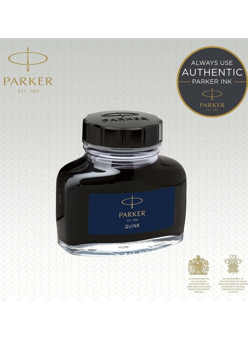PARKER - 1-Piece Quink Fountain Pen Ink Refill Bottle 57ml Content Blue - Image 1