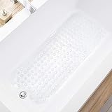 TEESHLY Teeshly Bathtub Mats for Shower Tub Extra Long Non-Slip Bath Mat, 39 x 16 Inch Shower Mat with Drain Holes and Suction - Image 1
