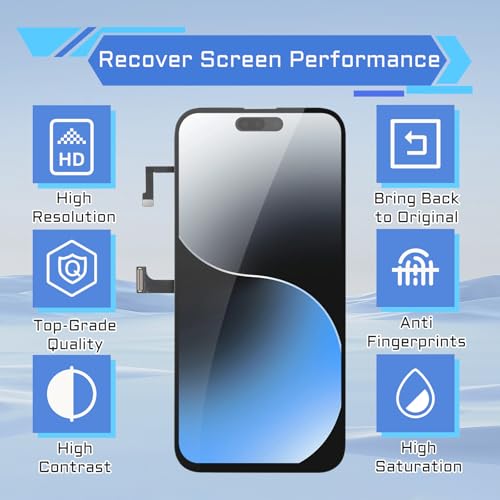 DGSCSMY for iPhone 15 Pro Screen Replacement 6.1" LCD Display Digitizer with Front Speaker Waterproof Adhesive Sticker 3D Touch Full Assembly Repair Fix Tools Kit A3102 A2848 A3101 A3104 - Image 5