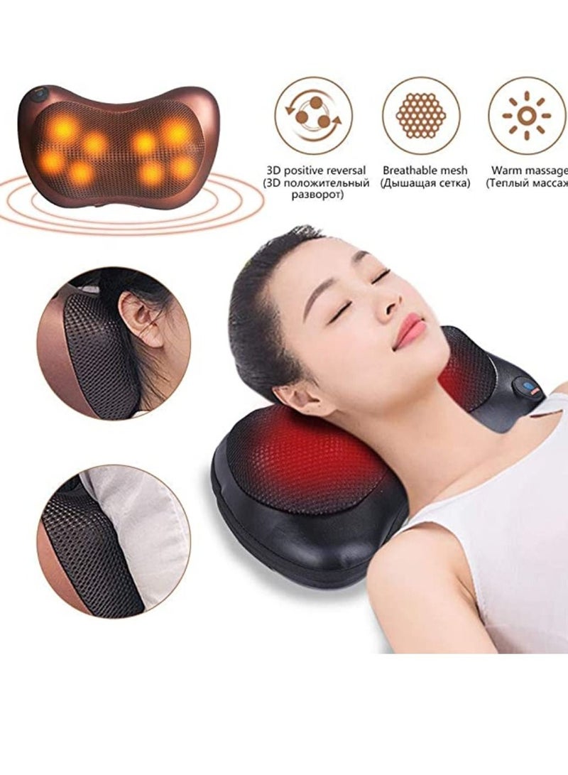 يوويل وسادة مساج متعددة الوظائف مع 8 رؤوس للتدليك، سخان للرقبة، مدلك للكتف، مدلك كهربائي للجسم للمنزل والمكتب واستخدام السيارة والسرير - Image 5