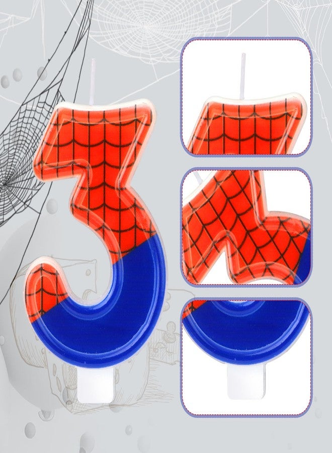 XIHIRCD Spider Themed Birthday Candles, Spider Web Candles Number Candle Cake Topper Candle Birthday Cake Candles Birthday Cake Decorations for Boy Birthday Party Halloween Party Supplies(3) - Image 3