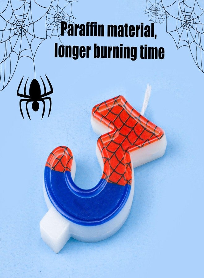 XIHIRCD Spider Themed Birthday Candles, Spider Web Candles Number Candle Cake Topper Candle Birthday Cake Candles Birthday Cake Decorations for Boy Birthday Party Halloween Party Supplies(3) - Image 4