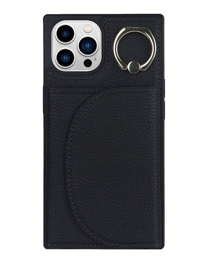 Suteni Ring Buckle Back Cover Magnetic Leather Phone Case for iPhone  - Image 1