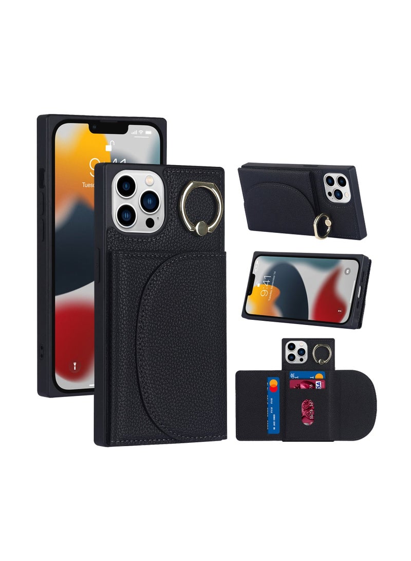 Suteni Ring Buckle Back Cover Magnetic Leather Phone Case for iPhone  - Image 3