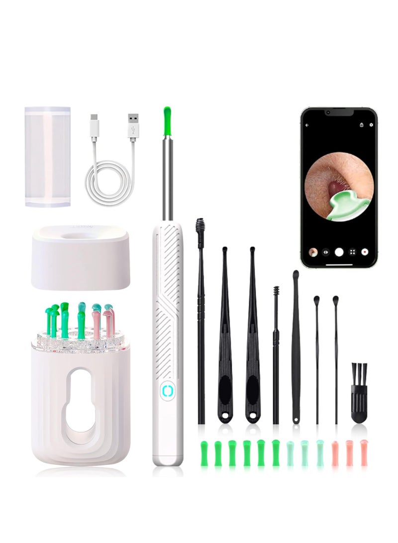 Generic Ear Wax Removal Tool - Wireless Ear Cleaner Kit with 1080 HD Camera and Storage Case, Rechargeable Earwax Remover with 12 Ear Picks, Ear Wax Removal Kit with 8 Replacement Tips (White)  - Image 1