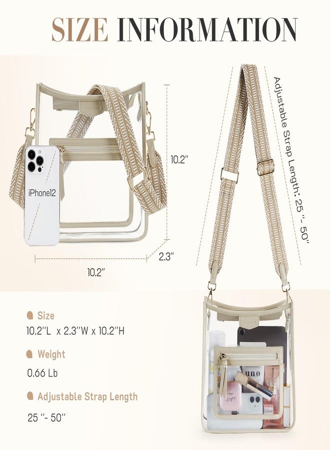 Missnine Clear Crossbody Bags for Women Stadium Approved Clear Purse for Concert Transparent Plastic Bag with Guitar Strap - Image 5