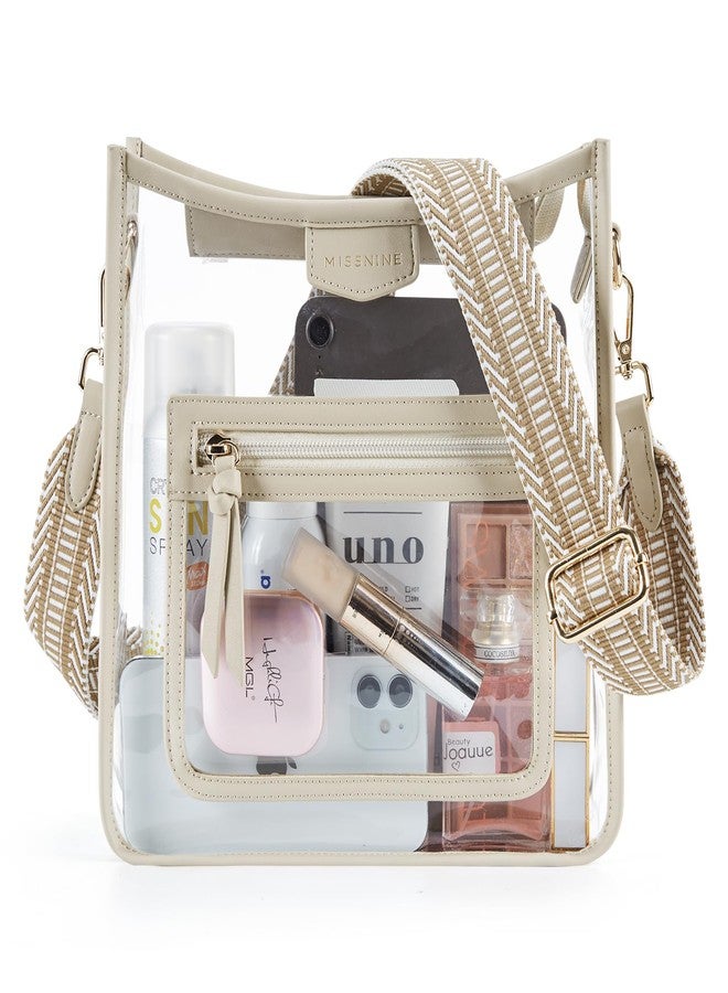 Missnine Clear Crossbody Bags for Women Stadium Approved Clear Purse for Concert Transparent Plastic Bag with Guitar Strap - Image 1