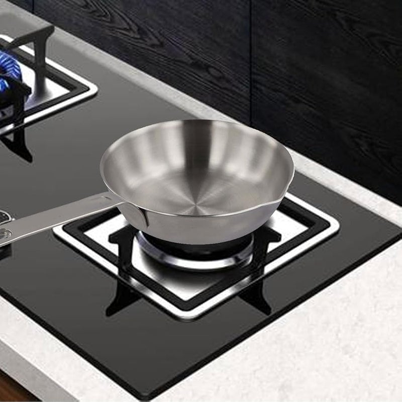 مقلاة بيض صغيرة من الفولاذ المقاوم للصدأ 316 مع فتحة صب، مقلاة أومليت صغيرة مقاس L متوافقة مع الحث - Image 5