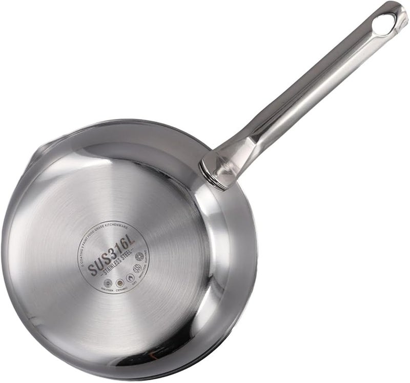 مقلاة بيض صغيرة من الفولاذ المقاوم للصدأ 316 مع فتحة صب، مقلاة أومليت صغيرة مقاس L متوافقة مع الحث - Image 4