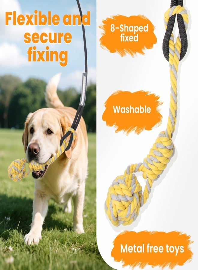 Ycozy Flirt Pole for Dogs Heavy Duty Interactive Toys Tug of War with Detachable 3 Replacement Rope Toys for Chase and Outdoor Exercise & Training for Small Medium Large Dogs (Pole - 40.6") - Image 5
