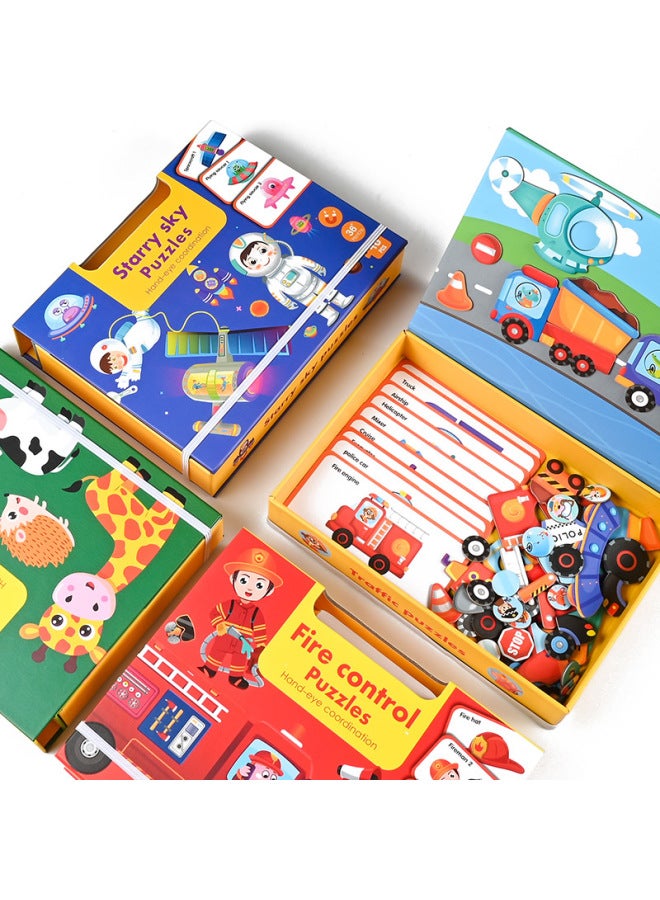 لغز لغز مغناطيسي لعب الأطفال الأولاد والبنات ملصقات مغناطيسية لغز المرور الحيوان المصنعين بالجملة-اللون: لعبة ملصق المرور المغناطيسي - Image 3