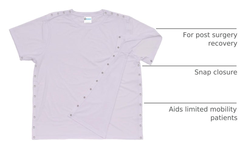 RENOVA MEDICAL WEAR Post Shoulder Surgery Shirt - Men's - Women's - Unisex Sizing White - Image 4