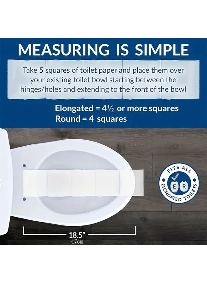 White Heavy Duty Extended Toilet Seat Stainless Steel Hinges Open Front Easy Installation - Image 4