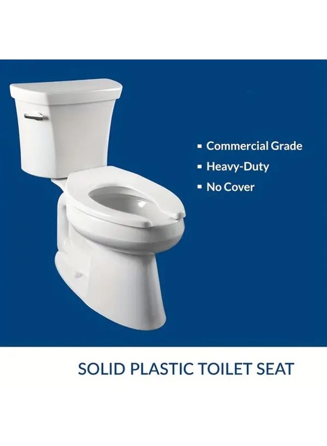 White Heavy Duty Extended Toilet Seat Stainless Steel Hinges Open Front Easy Installation - Image 5