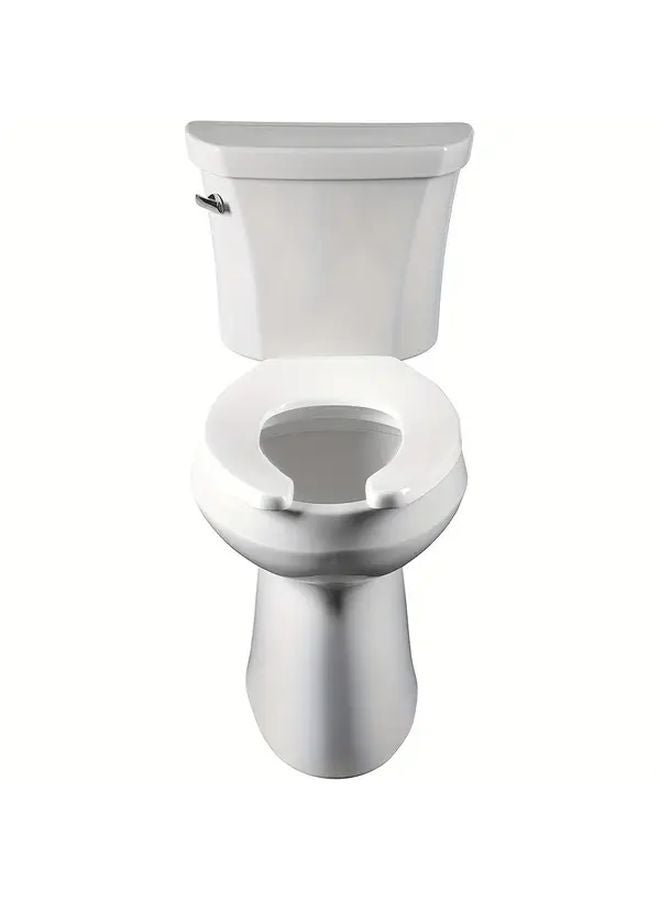 White Heavy Duty Extended Toilet Seat Stainless Steel Hinges Open Front Easy Installation - Image 2